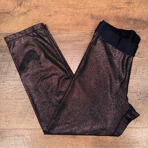Nike Pro Dri-Fit Brown Purple and Copper Shimmer Glitter Capri Leggings
